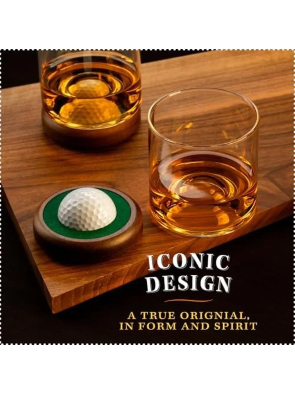 Golf Whiskey Glass Set | 12 oz Golf Ball Shot Glasses | Unique Gifts for Golfers